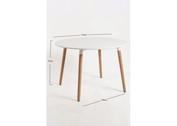 Mesa Nera Redonda 110 cm Blanca
