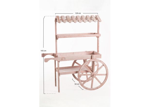 Carrito Candy Bar Madera Dins Envejecido