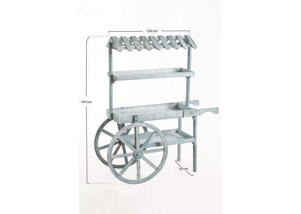 Carrito Candy Bar Madera Dins Envejecido