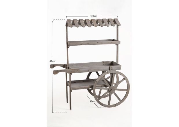 Carrito Candy Bar Madera Dins Envejecido