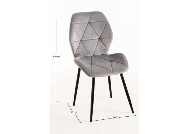 Silla Lespa Terciopelo Patas Negras